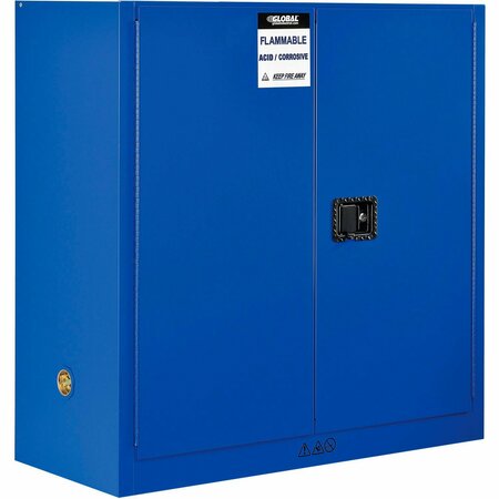 GLOBAL INDUSTRIAL Acid Corrosive Cabinet, 30 Gallon, Manual Close 43inW x 18inD x 44inH 316066
